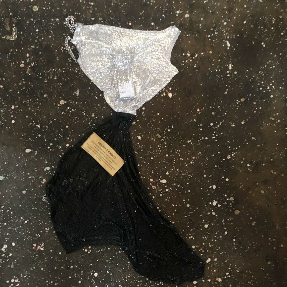 Bronx and Banco Xenia One Shoulder Dress Silver Black Metal - Picture 6 of 9